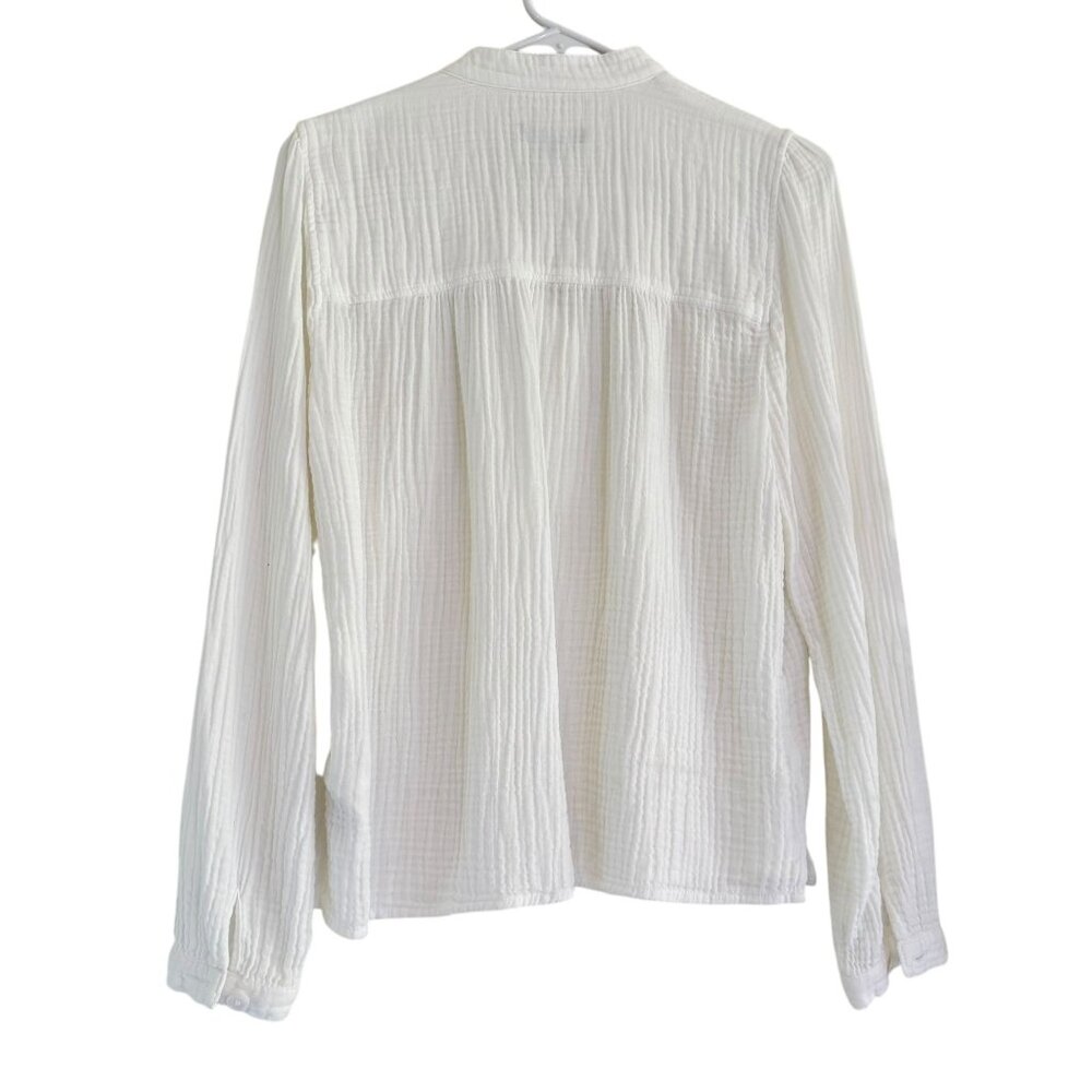 J. Crew Women's White Fresco Soft Gauze Long Sleeve Size S - Picture 2 of 11